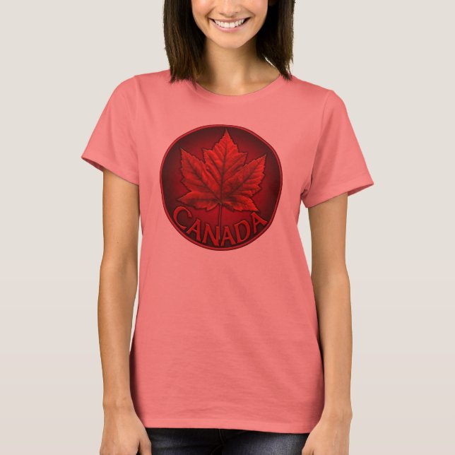Kvinnor i Kanada Maple Löv T-Shirt Souvenir Shirt (Framsida)