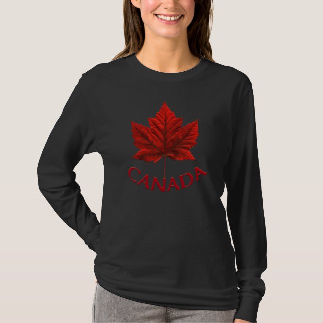 Kvinnor i Kanada Maple Löv T-Shirt Souvenir Shirt (Framsida)