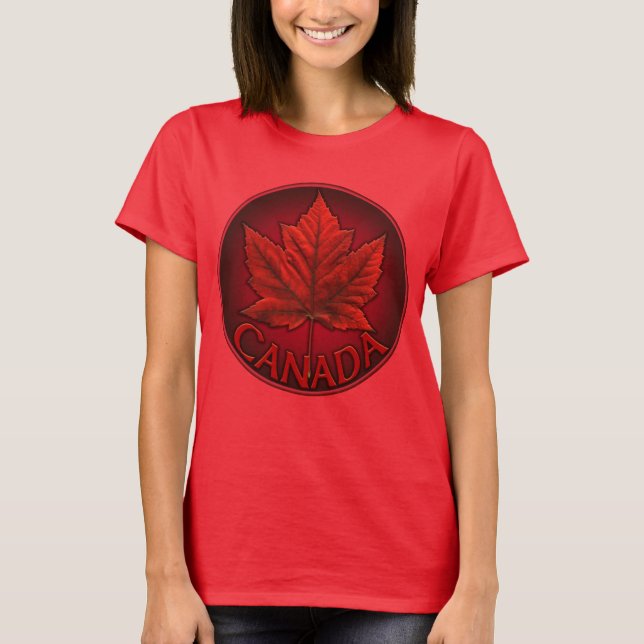 Kvinnor i Kanada T-shirt Canada Maple Löv Souvenir (Framsida)