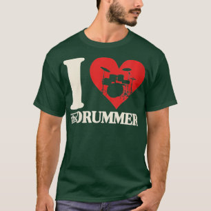 Kvinnor i Kärlek Drummer Heart Drum Couple Girlfri T Shirt