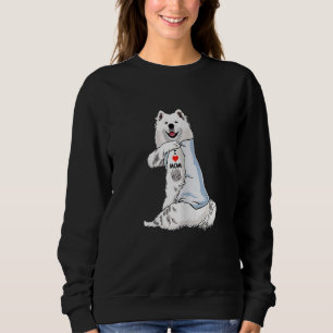 Kvinnor i Kärlek Mamma Tattoo Samoyed Mamma Hund K T Shirt