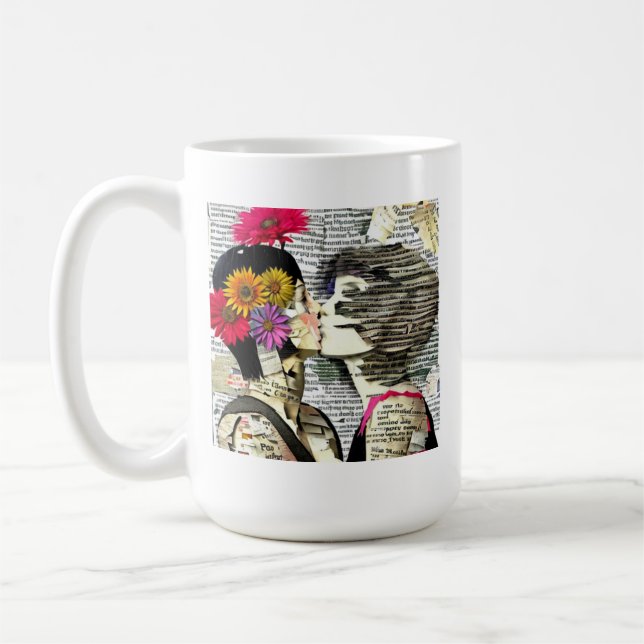 Kvinnor i kärlek | Pride Kyss Kaffemugg (Vänster)