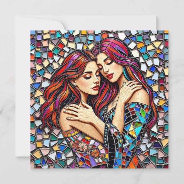 Kvinnor i Kärlek | Romantic Embrace Kort (Framsida)