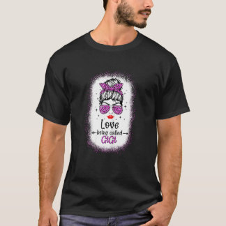 Kvinnor i Kärlek som kallas Gigi Leopard Messy Bun T Shirt