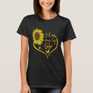 Kvinnor i Kärlek som kallas gigi Solros Heart  T Shirt