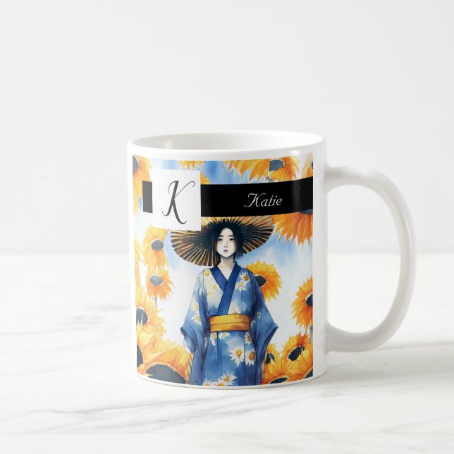 Kvinnor i Kimono, solblommor Kaffemugg (Höger)