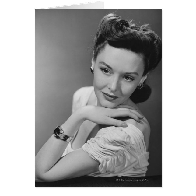 Kvinnor i kvällsmålet hälsningskort (Framsidan)