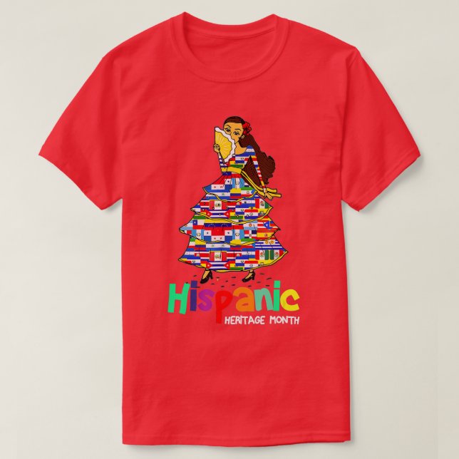 Kvinnor i latino Land Flaggor T Shirt (Design framsida)