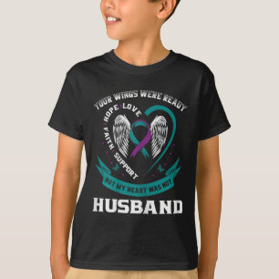 Kvinnor i Lila Ribbon Suicide Awareness P T Shirt