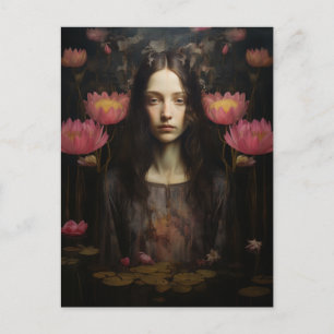 Kvinnor i Lotus Pond Vykort