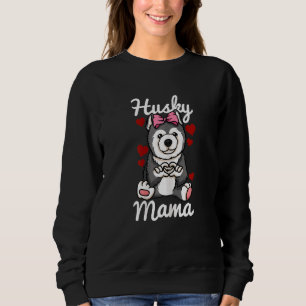 Kvinnor i Mamma Siberian husky Heart Hund Finger T Shirt