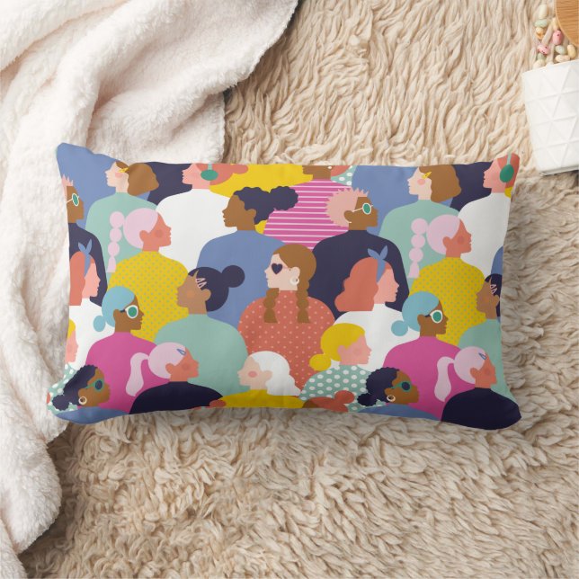 Kvinnor i mångfald - Kvinnor i olika etniska grupp Lumbarkudde (Filt)