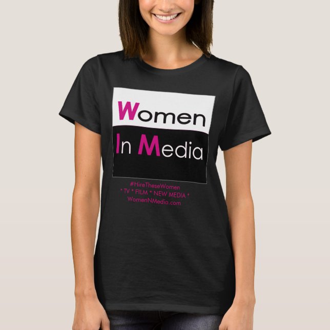 Kvinnor i Media - Svart Shirt Tee Shirt (Framsida)
