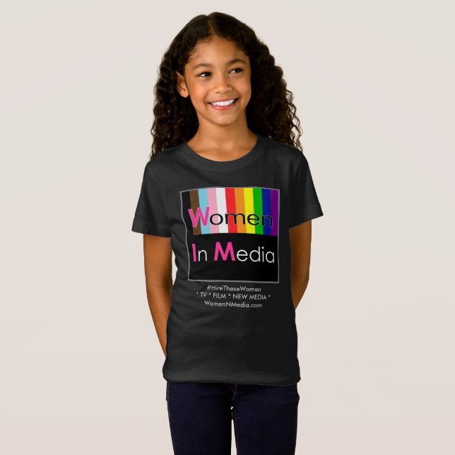 Kvinnor i medieservern Srt Black for Grrrrrrrls T Shirt (Hel framsida)