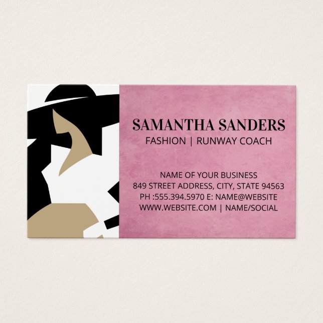 Kvinnor i Mode Posing Visitkort (Framsidan)