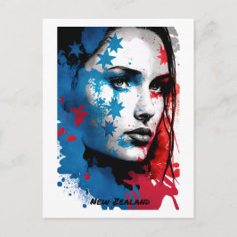 Kvinnor i Nya Zeeland: Abstrakt Painting Vykort