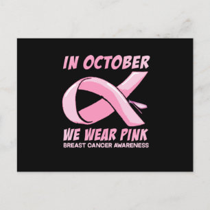 Kvinnor i oktober Bära Rosa Dragonfly Breast Inbjudan Vykort