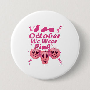 Kvinnor i oktober Bära Rosa Pumpkin Gift Knapp