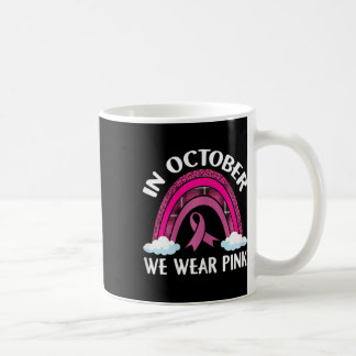 Kvinnor i oktober Bära Rosa Rainbow Breast Canc Kaffemugg