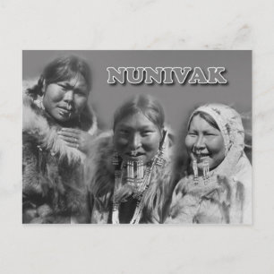 Kvinnor i ön NuniSlovakia, Alaska Vykort