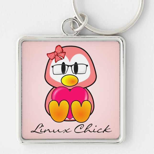 Kvinnor i öppna källdatatekniker fyrkantig silverfärgad nyckelring (Framsidan)