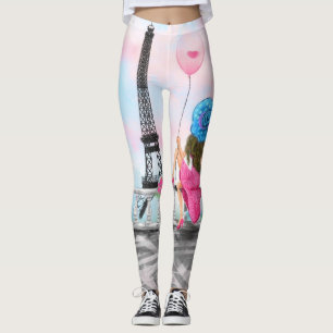 Kvinnor i Paris Eiffel Torn Leggings