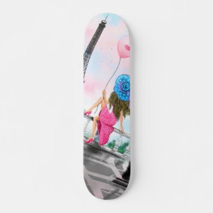 KVINNOR I Paris Eiffel Torn Skateboard