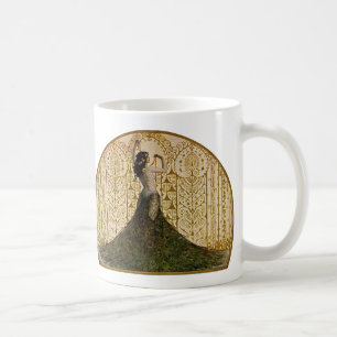 Kvinnor i Peacock Skirt Kaffemugg