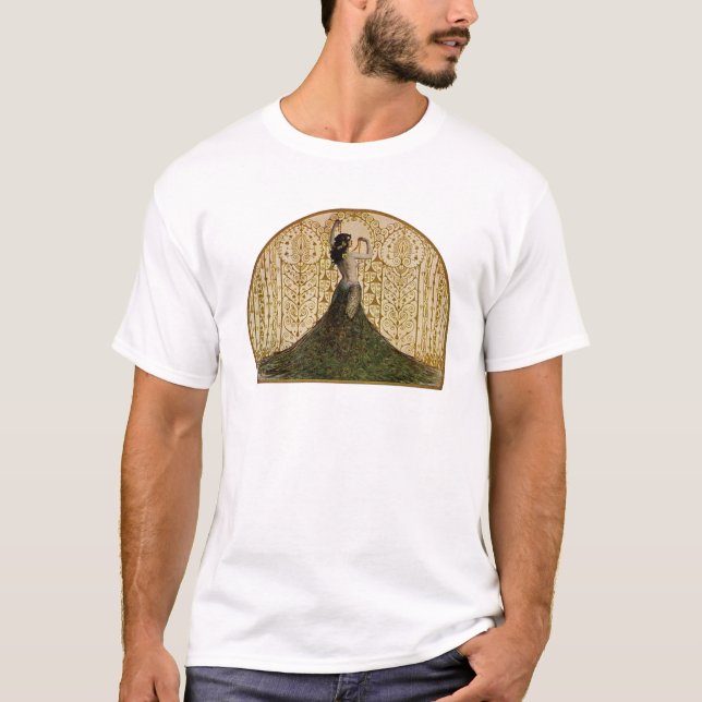 Kvinnor i Peacock Skirt T-shirt (Framsida)