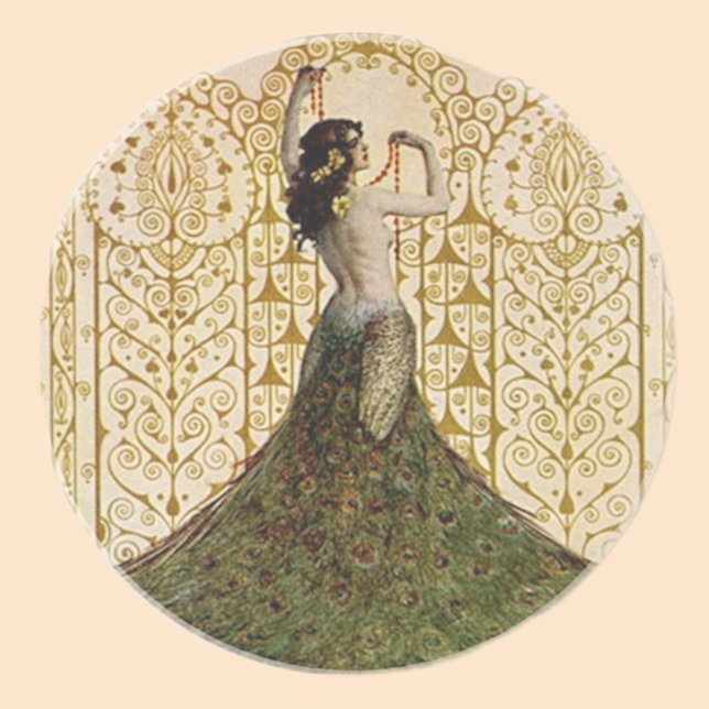 Kvinnor i Peacock Skirt Underlägg Sandsten (Skapare uppladdad)