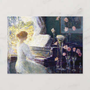 Kvinnor i Piano av Childe Hassam Vykort