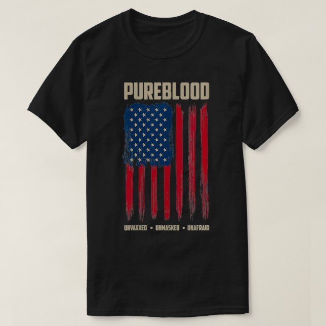 Kvinnor i Pureblodet American Flagga Pure Blooded  T Shirt (Design framsida)