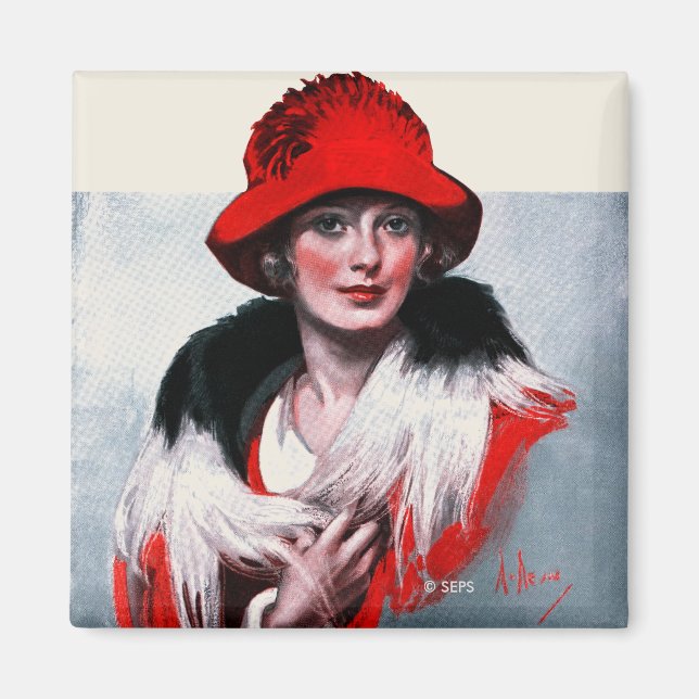 Kvinnor i Red Hat Magnet (Framsidan)