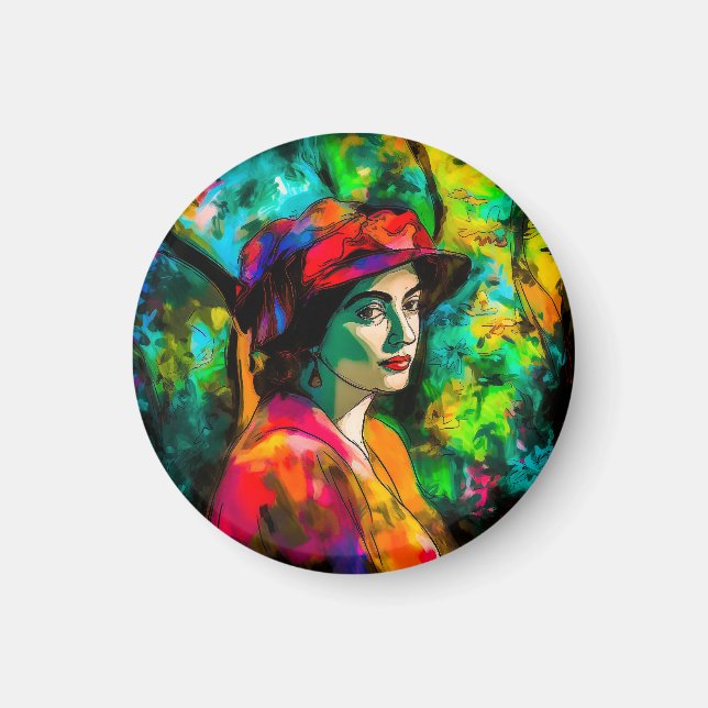 Kvinnor i Red Hat Magnet (Framsidan)