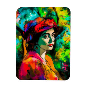 Kvinnor i Red Hat Magnet
