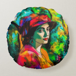 Kvinnor i Red Hat Rund Kudde