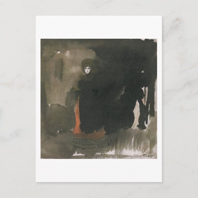 Kvinnor i röd klänning (vikt/vikt på papper) vykort (Framsida)