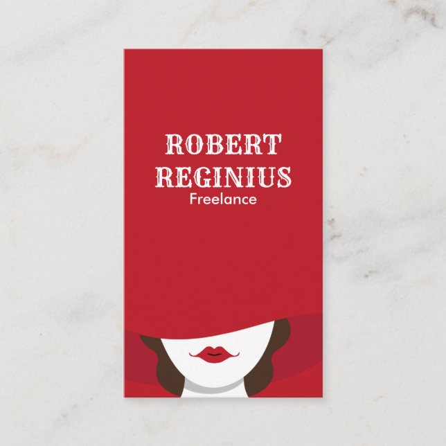 Kvinnor i rödhatt visitkort (Framsida)