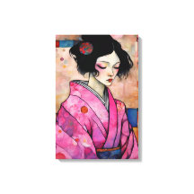 Kvinnor i Rosa Kimono