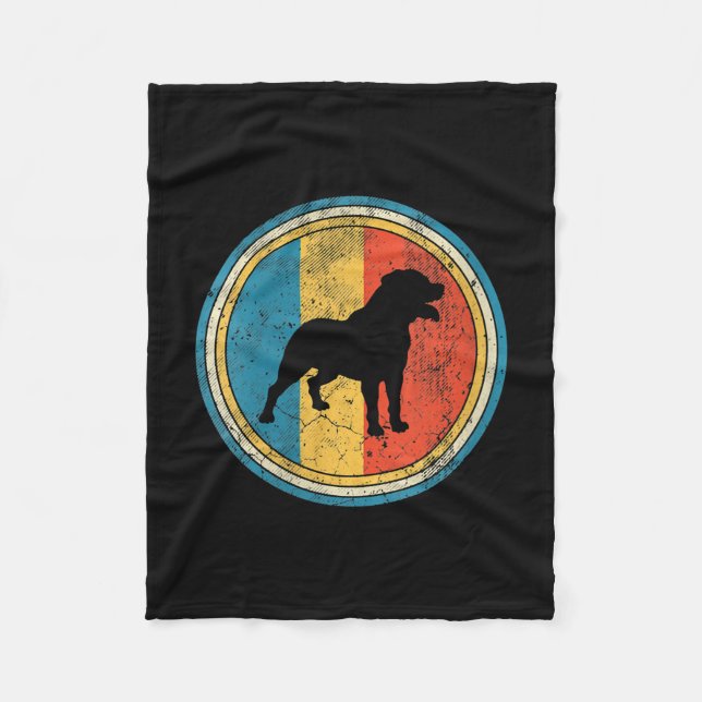 Kvinnor i Rottweiler Dog Lover Distress Fleecefilt (Framsidan)