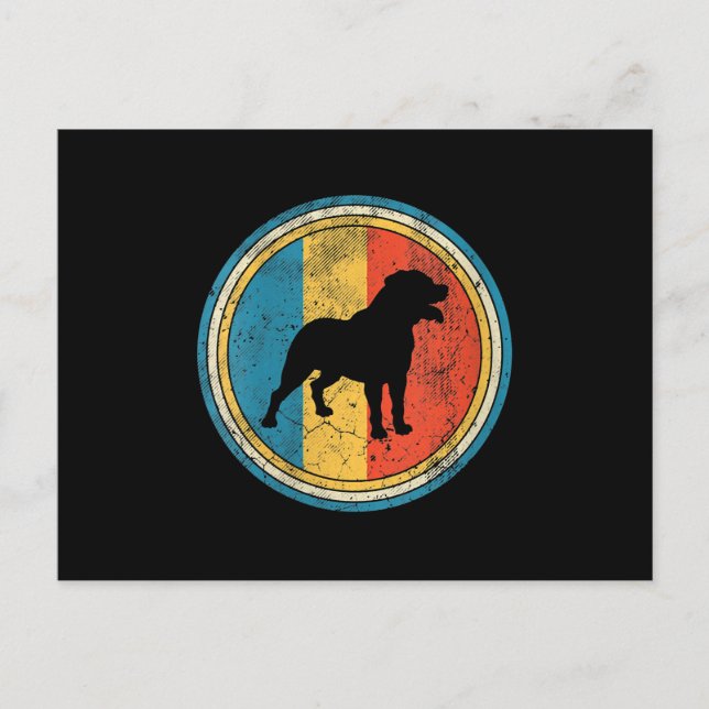 Kvinnor i Rottweiler Dog Lover Distress Vykort (Framsida)