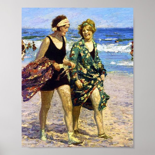 Kvinnor i Sea Edward Henry Potthast Poster (Framsidan)