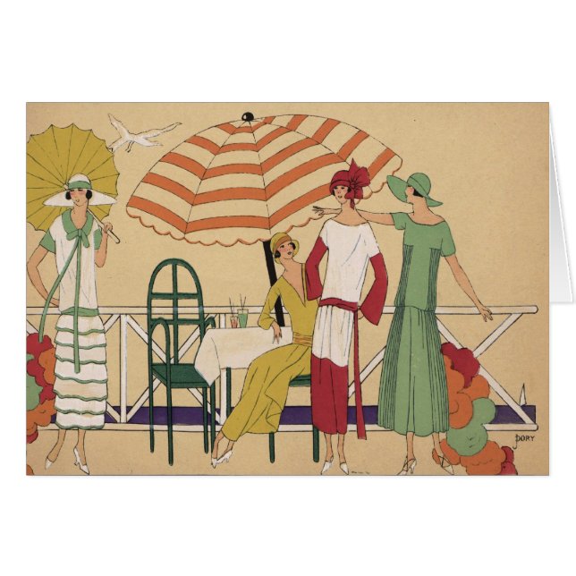 Kvinnor i Shore Hälsningskort (Framsidan Horizontal)