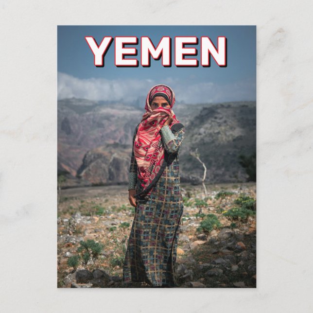 Kvinnor i Socotra, Jemen Vykort (Framsida)