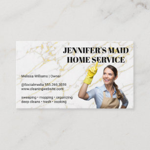 Kvinnor i Städning Attire   Maid-tjänster Visitkort