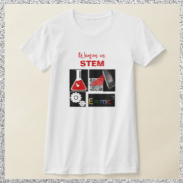 Kvinnor i Stem Black och Red T Shirt