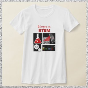 Kvinnor i Stem Black och Red T Shirt