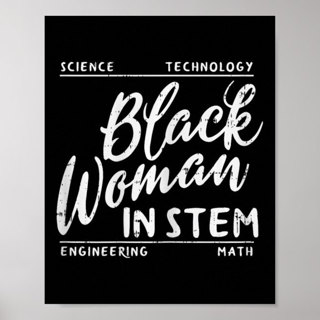 Kvinnor i Stem Science Math African Melanin Girl G Poster (Framsidan)