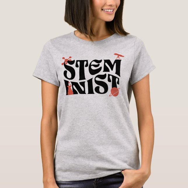 Kvinnor i Stem Steminist Science Girl T Shirt (Framsida)
