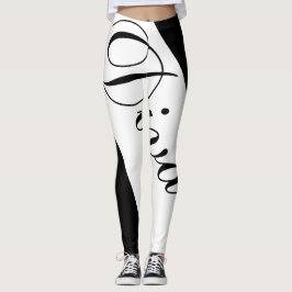 Kvinnor i svartvitt leggings
